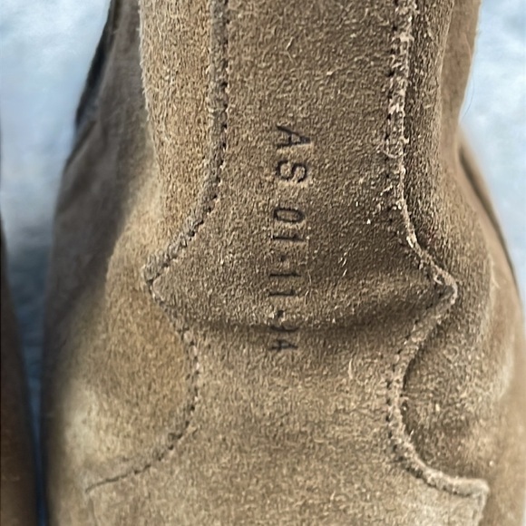 All Saints Lang Side Zip Boots Suede Tobacco Tan Sz 8 - Picture 9 of 16